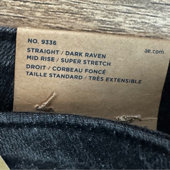 American Eagle AE NWT Super stretch Straight Leg Mid rise Dark Raven 6S #9336 - Picture 4 of 7
